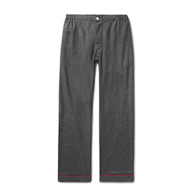 Marcel Piped Cotton-Flannel Pyjama Trousers