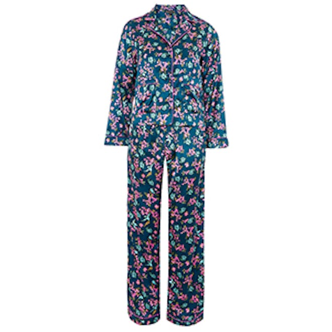 Satin Bird Print Pyjama Set