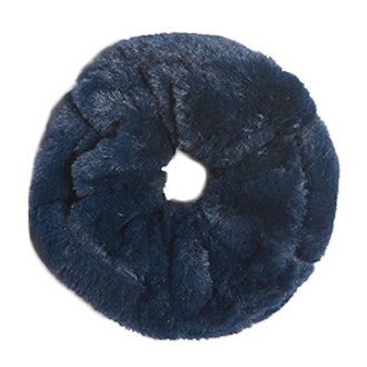 Navy Blue Large Faux Fur Scrunchie