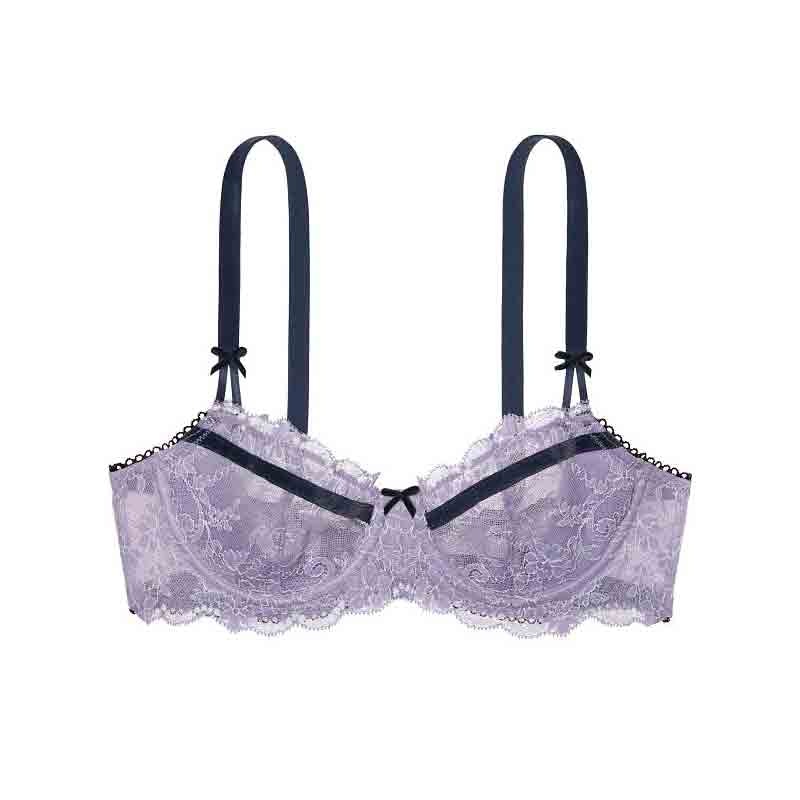 Victoria's Secret Cherry Satin Unlined Hook Eye Bra Lingerie Purple