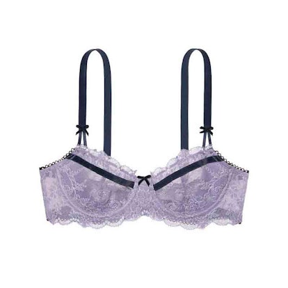 Victoria's Secret Second Skin Satin Unlined Bra 36B Lilac Purple Pink  Yellow