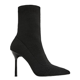 Stretch Fabric High Heel Ankle Boots