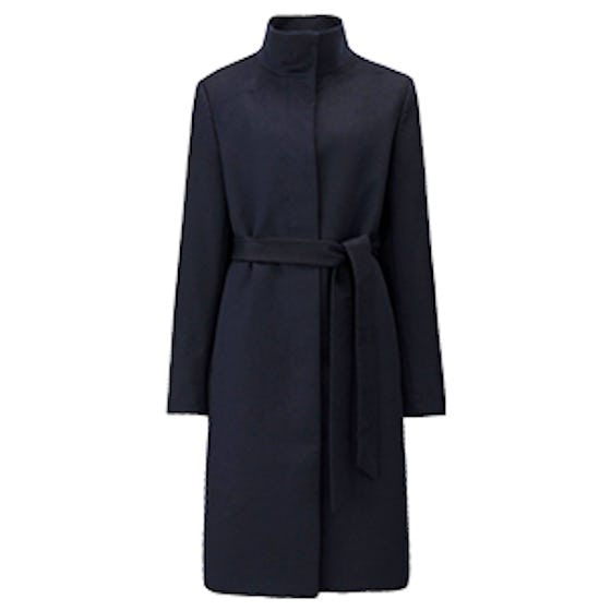 Cashmere Blended Stand Collar Coat