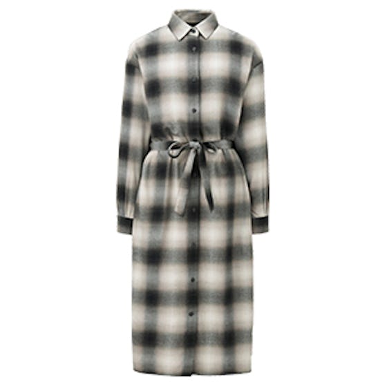 Flannel Checked Shirt Dress