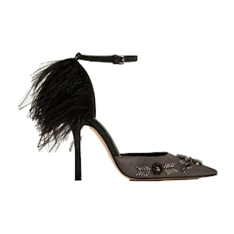 Court Shoes With Embroidered Feathers