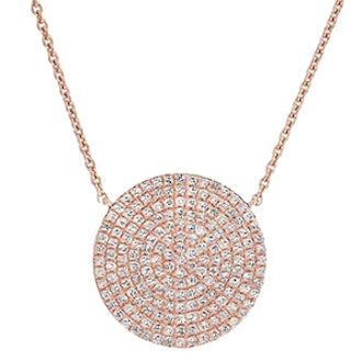 14kt Rose Gold Diamond Disc Necklace
