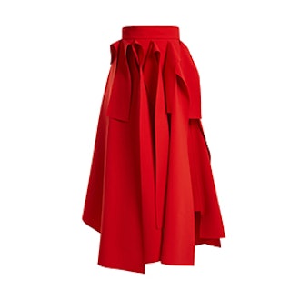 Octopus Tendrils Asymmetric Crepe-Cady Skirt