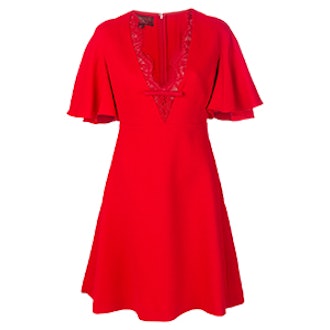 Dress With Scalloped Lace Neckline