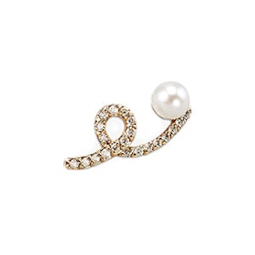 Single Diamond Pavé &#038; Pearl Earring