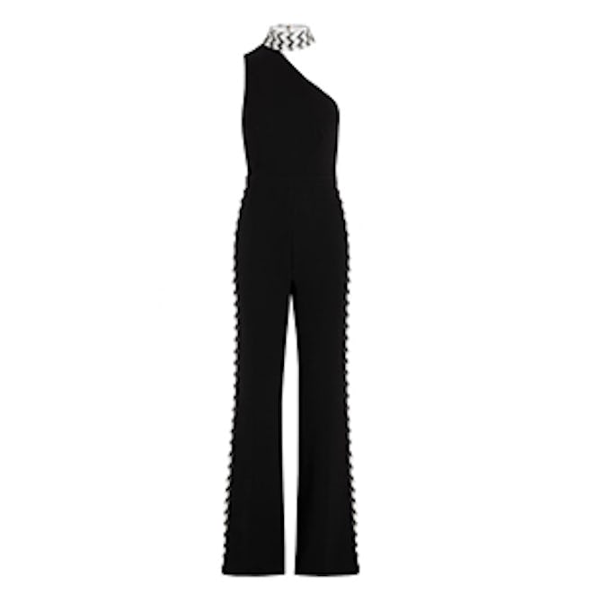 Fletcher Chevron Embroidered Stretch-Crepe Jumpsuit