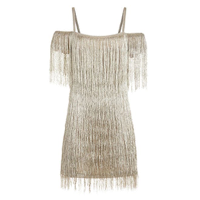 Elie Metallic Fringe Mini Dress