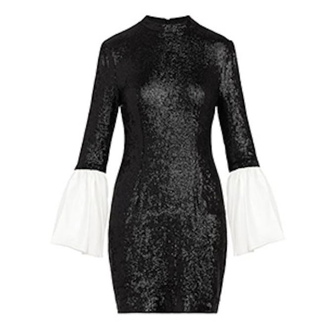 Wes Bell-Sleeve Fluid Sequin Dress