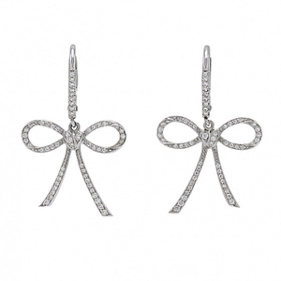 18K White Gold &#038; Diamond Earrings