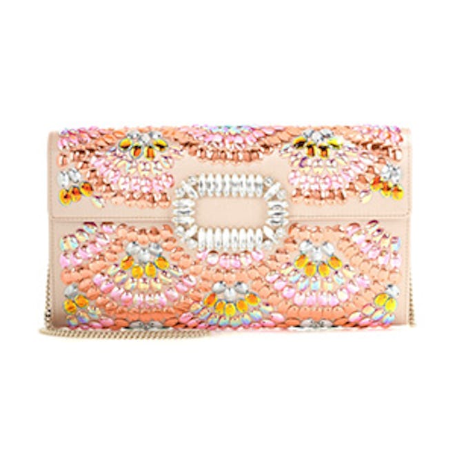 Evening Envelope Embellished Satin Clutch