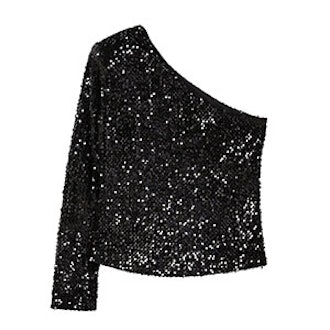 Asymmetric Sequin Top