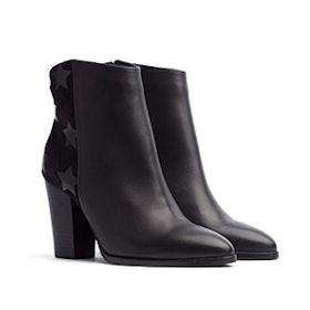 Leather Panelled Heeled Boot