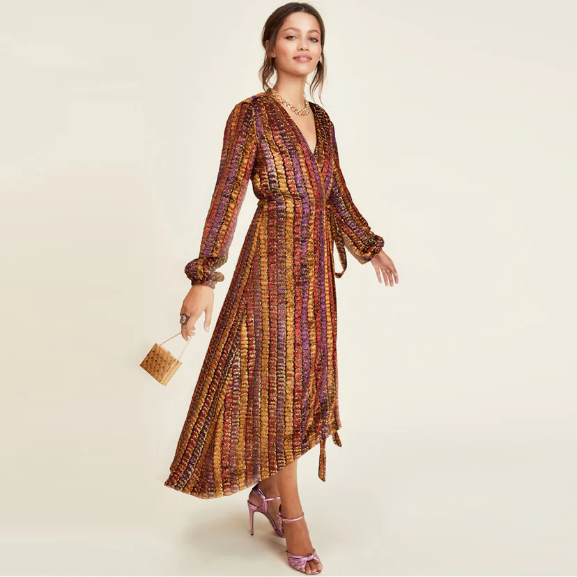 chelsea28 faux wrap velvet midi cocktail dress faux wrap velvet midi cocktail dress chelsea28 Charlie Forest Green Velvet Wrap Style Midi Dress