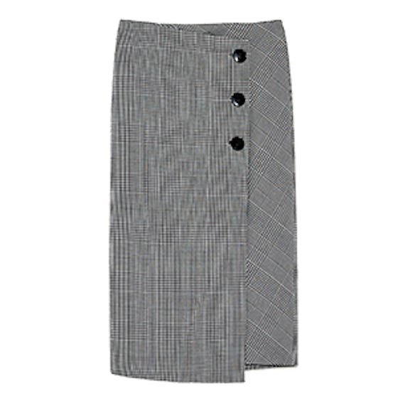 Check Wrap Skirt