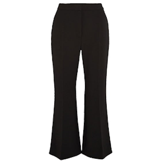 Angela Cropped Wool-Blend Crepe Flared Pants