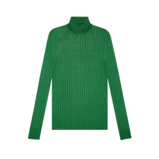 Fine Silk Turtleneck Knitted Top