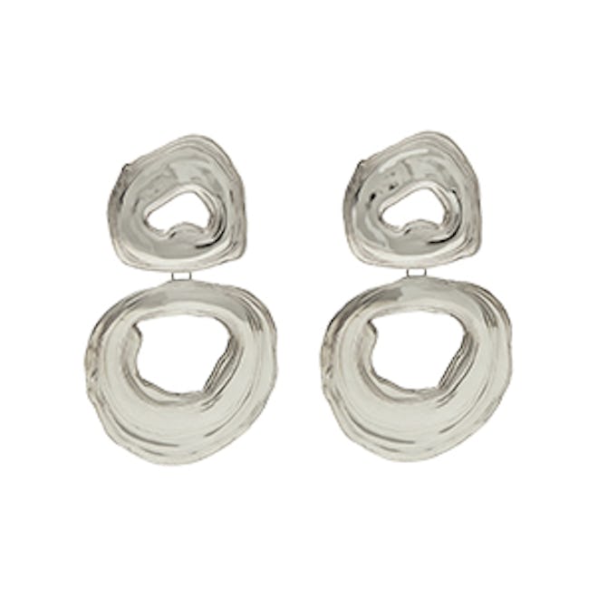 Leigh Miller Double Whirlpool White Bronze Earrings
