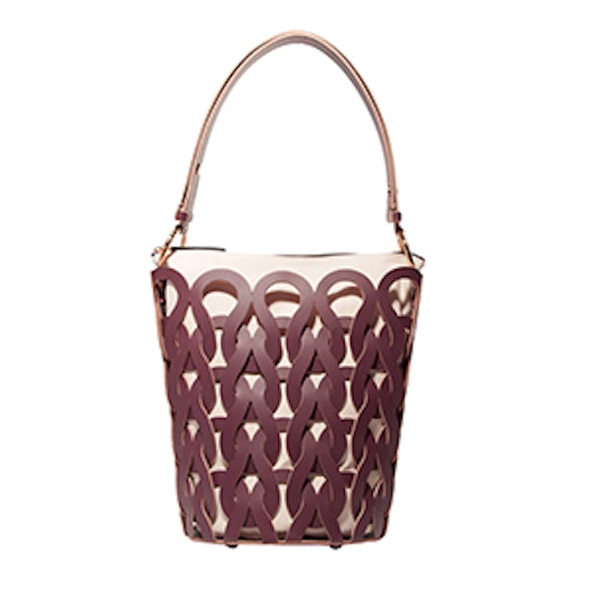 Tricot Woven Leather and Canvas Tote