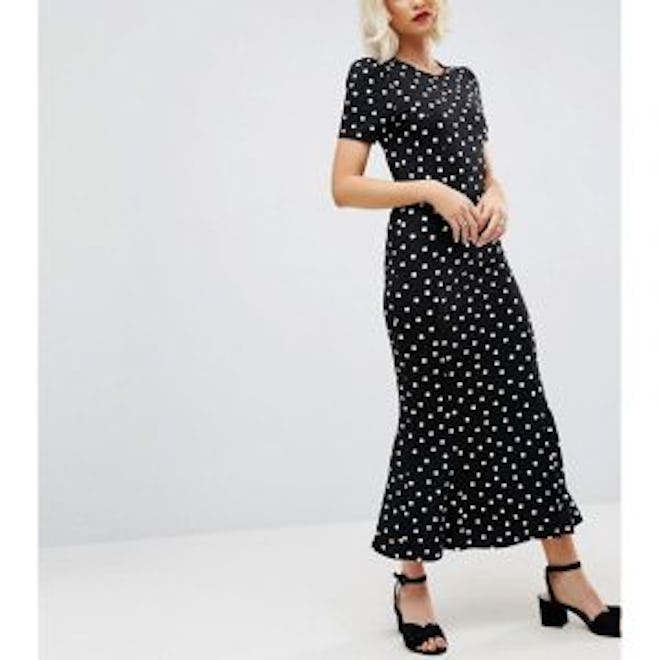 City Maxi Tea Dress in Polka Dot Print