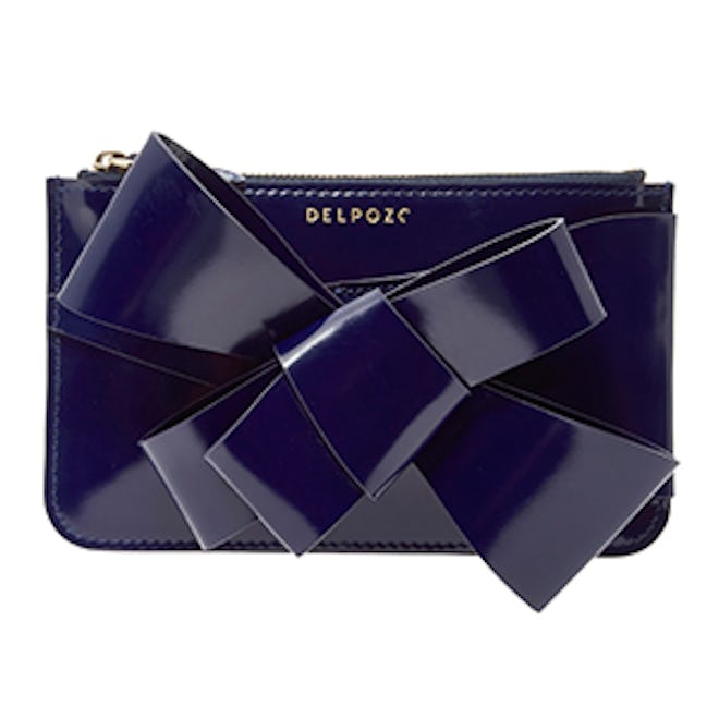 M’O Exclusive Mini Bow-Embellished Patent-Leather Clutch