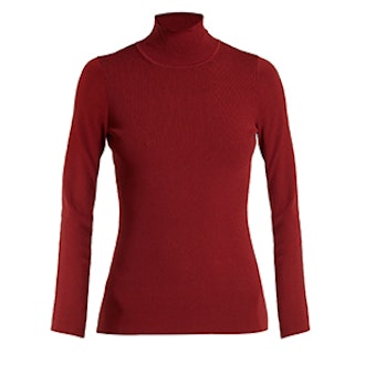 Roll-Neck Stretch-Knit Top