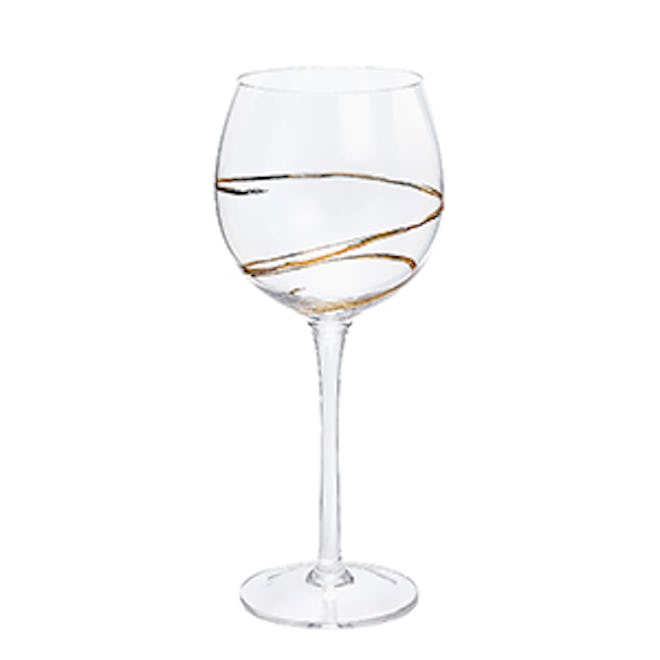 Golden Spiral Wine Glass