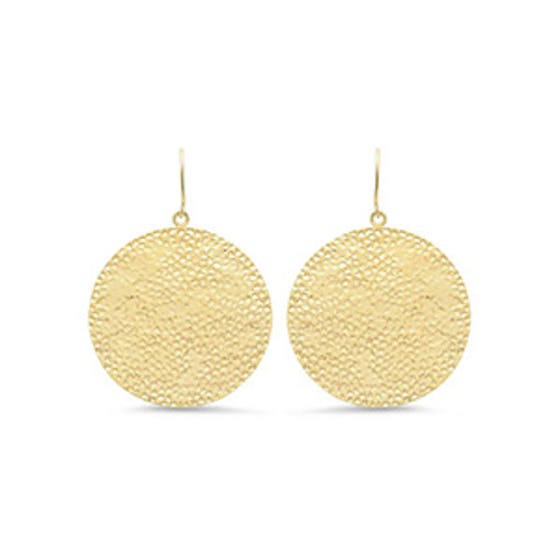 Large Hammered Disc Earrings