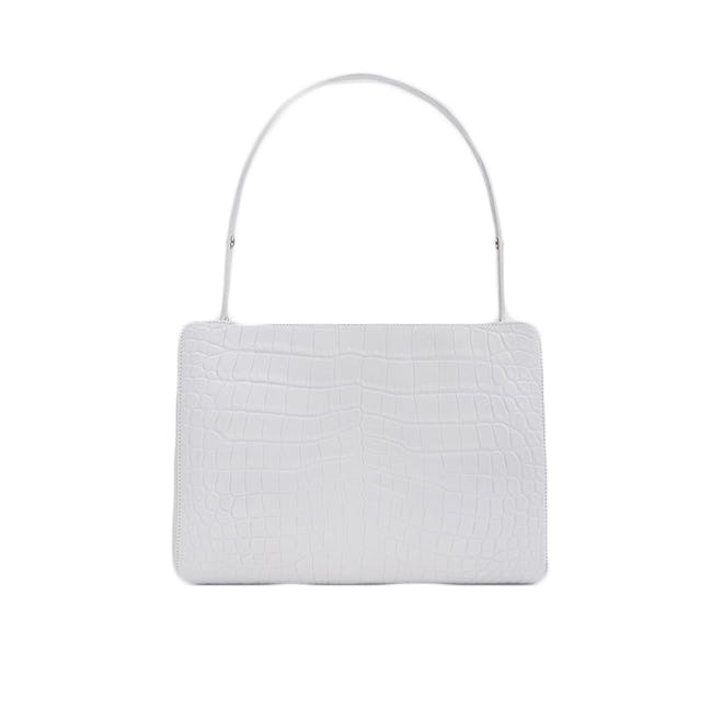 Small Shopper Bag in White Croc