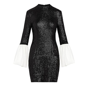 Wes Bell-Sleeve Fluid Sequin Dress