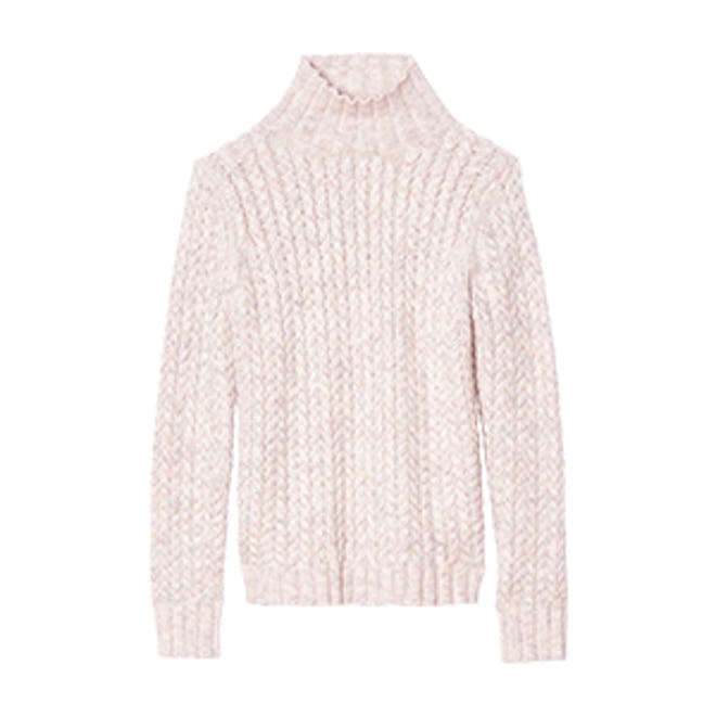 Marled Cable Turtleneck Pullover