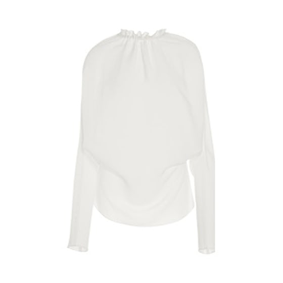 Saeeda Long-Sleeve Chiffon Blouse