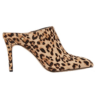 Oran Leopard-Print Calf Hair Mules