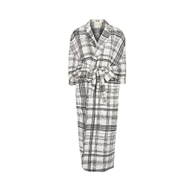 Grid Checked Duster Coat