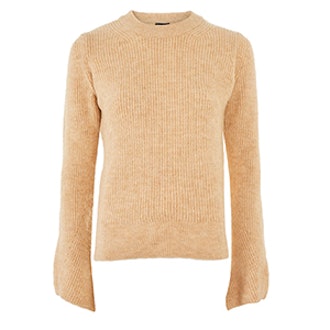 Flute Sleeve Crew Neck Jumper