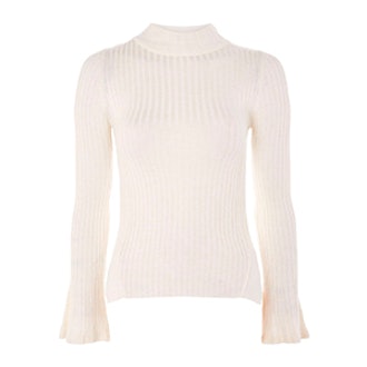 Flute Sleeve Roll Neck Top