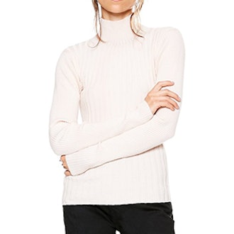 Arrow Rib Turtleneck Sweater Warm White