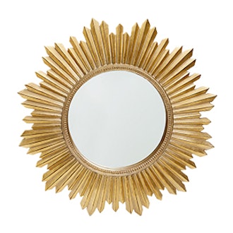 Golden Sun-Shaped Mirror