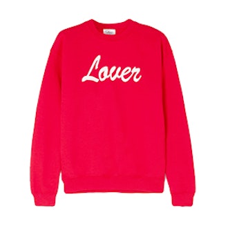 Lover Embroidered Cotton-Blend Jersey Sweatshirt