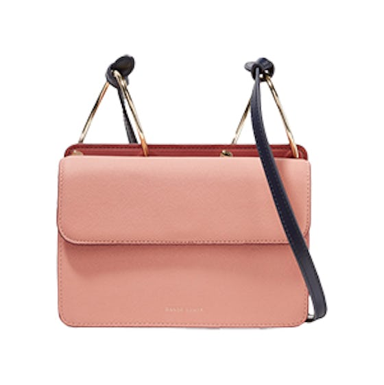 Mia Smooth And Textured-Leather Shoulder Bag