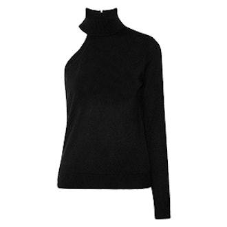 Asymmetric Cashmere Turtleneck Sweater