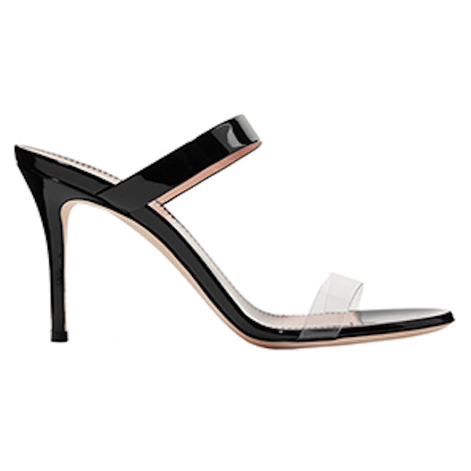 Ali 90 Patent-Leather and Perspex Sandals