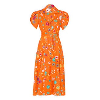 The Glades Dress in Blurry Ditzy Floral Orange