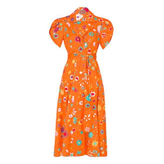 The Glades Dress in Blurry Ditzy Floral Orange