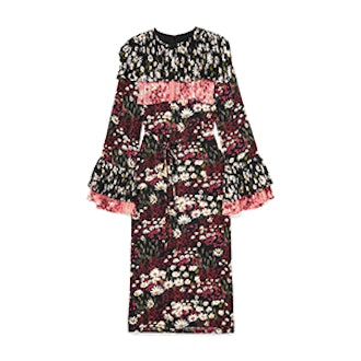 Anner Pleated Floral-Print Silk-Blend Georgette Midi Dress