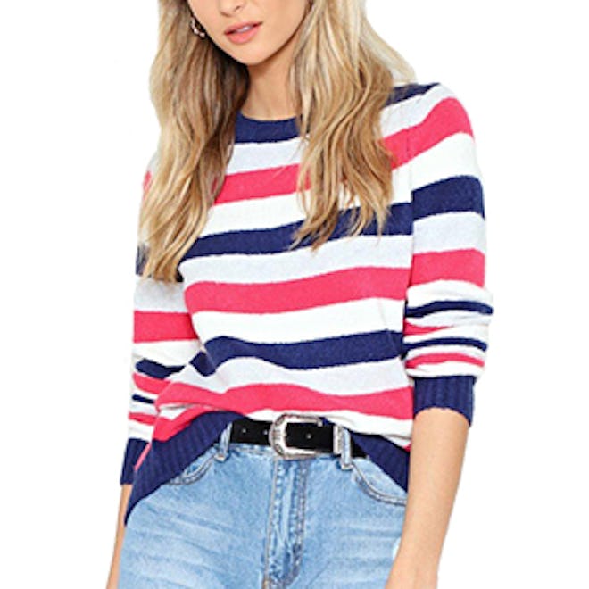 Stripe Up The Crowd Knit Sweater