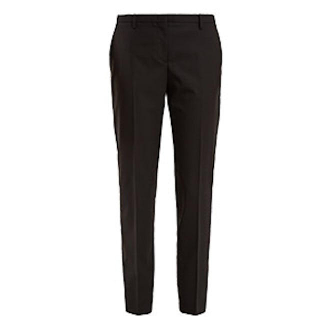 Mid-Rise Wool-Blend Cigarette Trousers